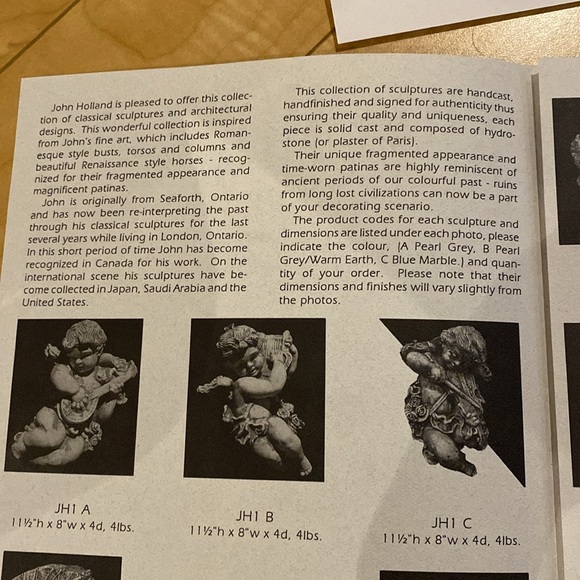 JOHN HOLLAND ARCHITECTURAL SCULPTURES plaster angel cherub sconce wall hanging - Picture 8 of 8